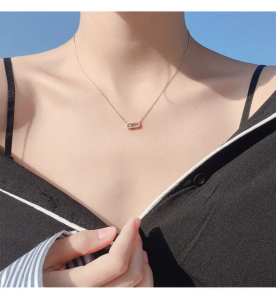 Safety Paper Pin Clip Pendant Necklace