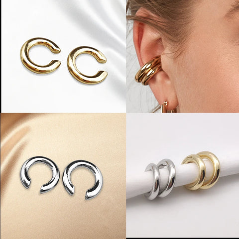 Round Earrings Earcuff - No Pierced C Shape Earclip