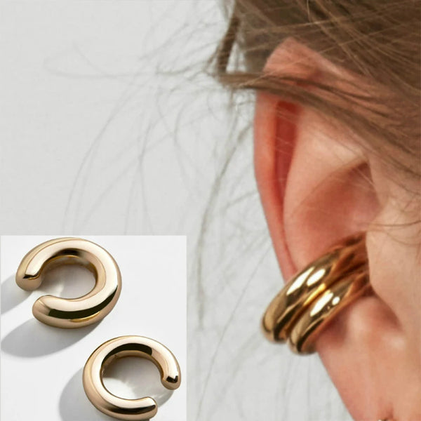 Round Earrings Earcuff - No Pierced C Shape Earclip