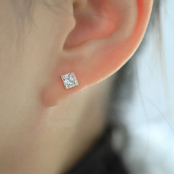 Pink Zircon Earrings Simple Jewelry