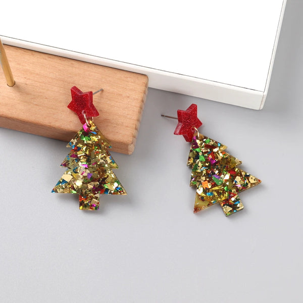 Christmas Tree Drop Earrings