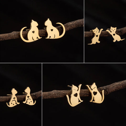 Cat Stud Earrings