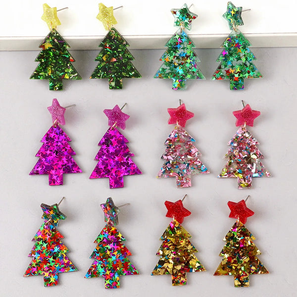 Christmas Tree Drop Earrings