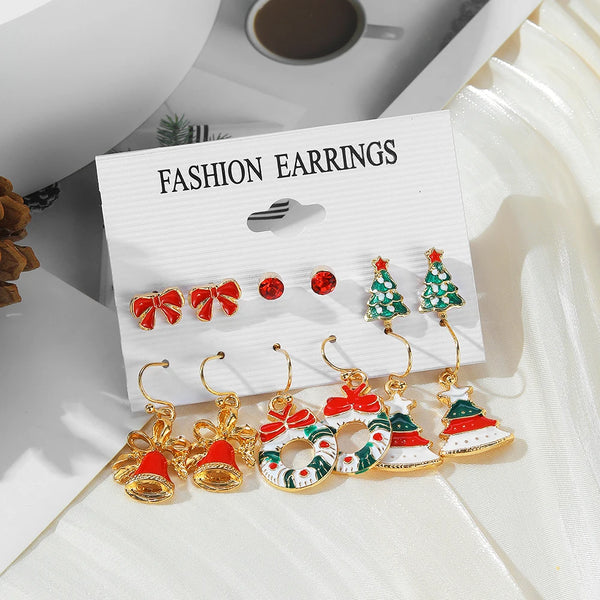 Christmas Earrings Santa Claus Elk Snowflake Snowman Tree Earrings