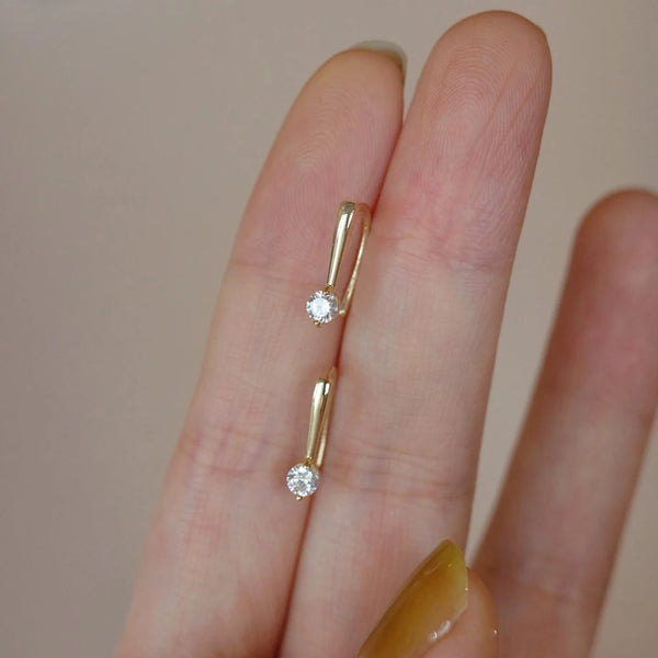 Pink Zircon Earrings Simple Jewelry