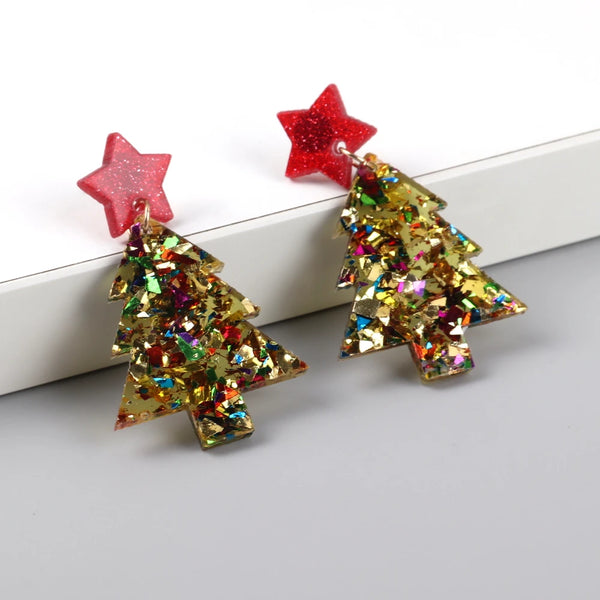 Christmas Tree Drop Earrings