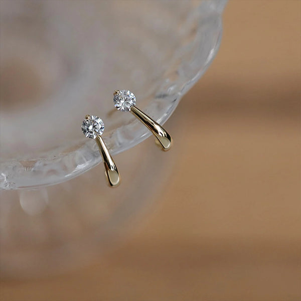 Pink Zircon Earrings Simple Jewelry