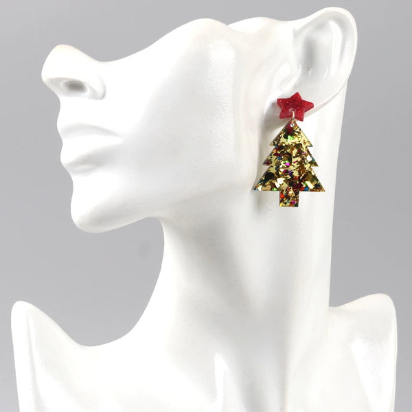 Christmas Tree Drop Earrings