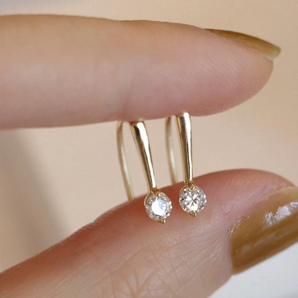 Pink Zircon Earrings Simple Jewelry