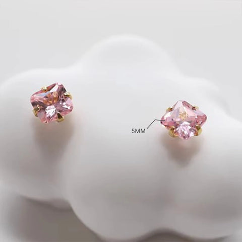 Pink Zircon Earrings Simple Jewelry