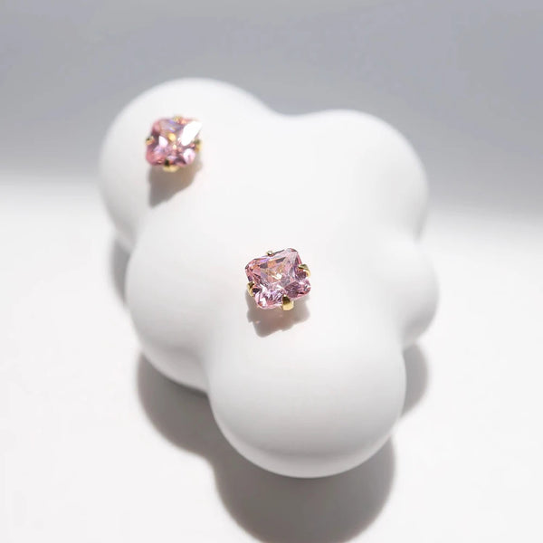 Pink Zircon Earrings Simple Jewelry